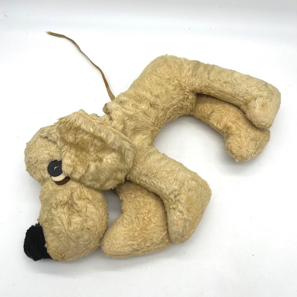 Vintage 1950s Bantam Plush Morgan Dog Garry Moore Show Tan Stuffed Animal 10in